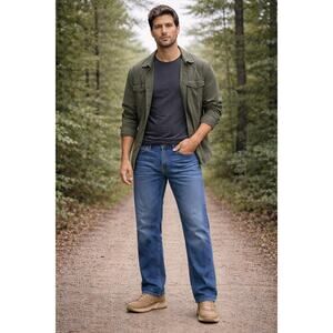 Lucky Brand Mens Straight Cut Jeans 361 Vintage Fit 34x32 100% Cotton Denim